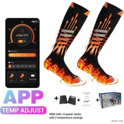 New APP Control Heated Socks 5000mah Battery Electric Heated Skiing Socks Winter Thermal Heated Foot Warmer Sport Socks