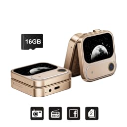 SERVO I17 AIR Mini Foldable Mobile Phone 2G GSM 1.77' Display Magic Voice Speed Dial FM Radio 2 SIM Card Small Square Cellphones