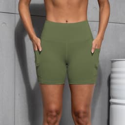 Solid Color Yoga Pants With Pockets Quick Drying High Waisted Gym Push Up Yoga Shorts for Woman Breathable Workout Fitness Shor