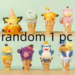 Anime Pok é Mon Ice Cream Cone Series Blind Box Psyduck Gengar Action Figure Cute Doll Model Toy Desktop Ornament Gift For Fans