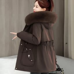 Women's Short Thickened Fleece Lined Cotton Jacket Coat Zipper Sleeve Long Sleeve Hooded Commute Style Korean Version Winter ...