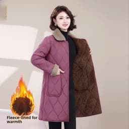 Thickened Fleece Cotton Jacket Coat for Mom Winter New Arrival 2025 Mid-Length Warmth Women's Fashion Outerwear Coat