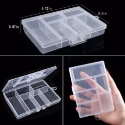 1Pcs Transparent Plastic Storage Jewelry Box Compartment Adjustable Container For Beads Earring Box Jewelry Rectangle Box Case