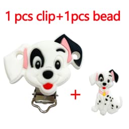 2pcs/set Silicone Cartoon Animal Pacifier Clip Molar Bead DIY Pacifier Chain Jewelry Accessories