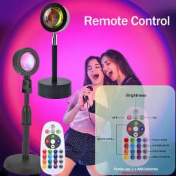 16 Colors Sunset Light USB LED Projection Desk Lamp Remote RGB Night Light Ambient Lighting for Photography Party Room Decor