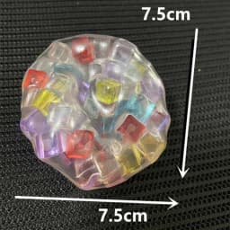 Rainbow Cube Stress Ball TPR Bead Pressure Reducing Decompression Pinch Ball for Children DIY Handmade Adult Vent Toy