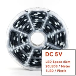 5V WS2811 3PIN Black Wire LED String Lights Dream Color RGBIC Addressable Individually Fairy Light Seed Pixels Light WS2812