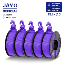 JAYO Updgrade 2.0 PLA+ 3D Filament 1.75mm PLA Plus 3D Printer Filament Neatly Wound 3D Filament PLA For FDM 3D Printer 5 Rolls