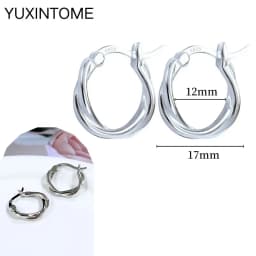 Pave Micro Crystal North Star Hoop Earrings Punk 925 Sterling Silver Ear Needle Twist Gold Earrings For Women Minimalist Jewelry
