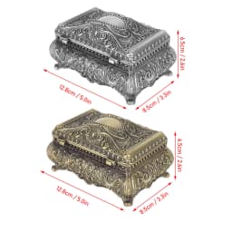 Vintage Jewelry Box Metal Jewelry Box Rectangular Trinket Storage Box Vintage Jewelry Box for Women Girls Birthday Christmas