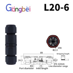 IP68 L12 L16 L20 L25 Waterproof Cable Connector 2/3/4Pin Screw Wiring Terminal Wire Connectors for Electrical Light Junction Box