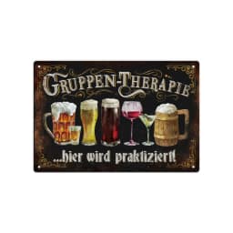 Putuo Decor 1pc Beer Metal Tin Sign, Gruppen-Therapie, Vintage Wall Art Decor for Home Bars Pubs Club Garage Man Cave