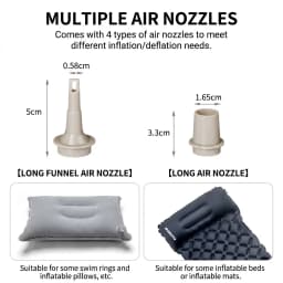 Mini Electric Inflatable Pump 3-in-1 with Lights Wireless Air Compressor for Camping Hiking Inflate & Deflate Equipment