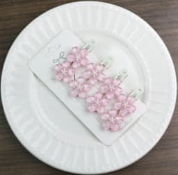 4/6Pcs Anime Card Captor Sakura Cute Pink Creamy Flower Bb Hairpin Side Hair Clip Girl Headwear Sweet Hairpins Ornament Gift