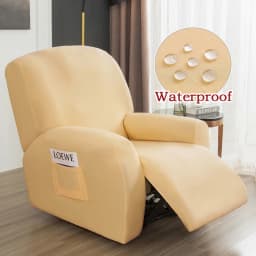 Water-resistant Recliner Covers with Pockets Stretch Reclining Chair Covers Sofa Couch Covers Furniture Protector for Pet Kids