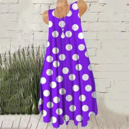 Round Dot Pattern Fashion Women Mini Dresses Summer Sleeveless 3D Printing Street Ladies Trend Dress 3XL Plus Size Casual Dress