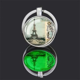 Luminous Eiffel Tower Keychains Two-Side Glass Pendant Key Chain France Paris Eiffel Tower Glow in The Dark Keyring Travel Gifts