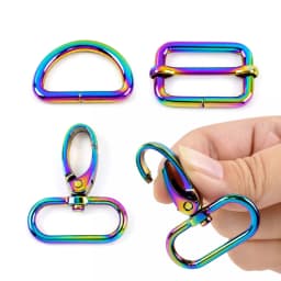 5Sets 20/25/32/38mm Metal D Ring Swivel Lobster Buckle for Bag Webbing Strap Hook Dog Collar Adjust Slider Clasp Sewing Hardware