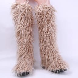 New Woman Boots High Boots Over-the-knee Fur Snow Boots Women's Fashion Warm Wool-like Boots Plus Velvet Padded Winter Boots