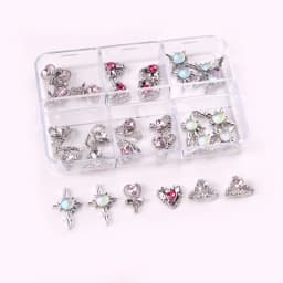 10pcs Nail Art Alloy Rhinestones Decorations Moon Magic Wand Various Shape Nail Charms Jewelry Luxury Shiny Strass Accessories
