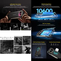 Ulefone Armor 27T Pro+ Rugged Smarphone 5G Thermal Imaging 6.78'' 120Hz 10600mAh 33W 12GB+256GB 64MP Night Vision Android 15 NFC