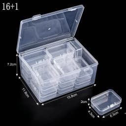Plastic Organizer Box Small Bead Organizer Cases Mini Clear Bead Storage Container Box with Hinged Lid for DIY Jewelry Supply