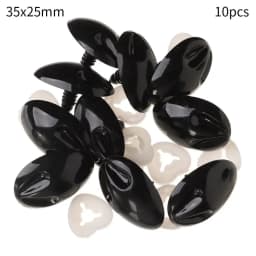 10Pcs Plastic Black Oval Safety Noses Doll Animal Dog Noses for Bear Stuffed Toys DIY Craft Wool Felting Accessories