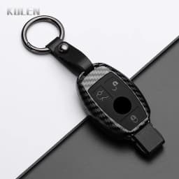 ABS Carbon Fiber Style Car Key Case Cover For Mercedes Benz A B C E Class GLS GLA GLK GLC CLS CLA AMG W204 W205 W212 W463 W176
