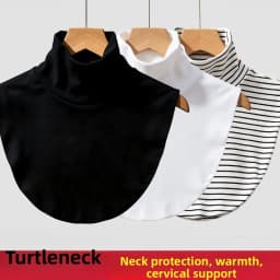 Women's Versatile Stripe Half High Neck Faux Collar Scarf Neck Protection Winter Cold Resistance Autumn Spring Fashion Accessory