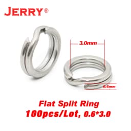 Jerry Stainless Steel Fishing Split Rings Hard Bait Flat Ring Connector Spoon Lure Double Loop 100pcs Fishing Accessories Tackle