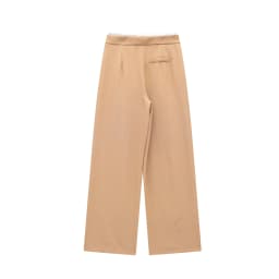 DUOPERI Women Fashion Solid Lace Up Side Zipper Straight Pants Vintage High Elastic Waist Female Chic Lady Trousers