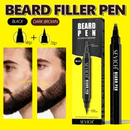 Natural Beard Dye Pen Long Lasting Beard Coloring For Men Beard Filler Pencil Removal White Grey Hair Moustache Coloring Shaping