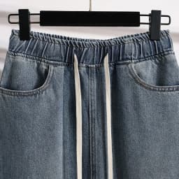 Spring/Summer 2026New Lady Drawstring Elastic Waist Split Denim Skirt High Waist Slim Retro Denim Casual A-Line Skirts Female