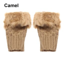 Winter Half Finger Elastic Thicken Warm Warm Mittens Knitted Gloves Faux Rabbit Hair Gloves