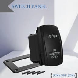 Waterproof 12V/24V 7-Pin DPDT Reverse Polarity Rocker Switch Blue LED Latching/Momentary On-Off-On for DC Linear Actuators Motor