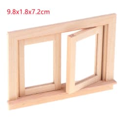 1/12 Dollhouse Miniature Blank Wood Window Frame Doll House Accessories Pretend Play Toy For Doll House Furniture Miniatures