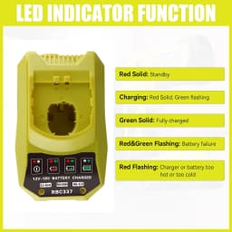 1~4Pcs 3.6/5.0/8.0/9.0Ah P108 P102 P109 Replace for Ryobi 18V Li-on Tools Battery Pin + 12-18V Ni-mh/Ni-cd/Li-ion P117B Charger