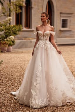 Charming Off The Shoulder 3D Flower Lace Applique A Line Wedding Dresses Custom Made 2025 Rode De Morrie