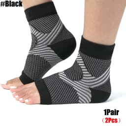 1Pair Ankle Support Sleeve for Women Men, Open Toe Compression Socks Night Splints for Plantar Fasciitis Tendonitis Foot Support