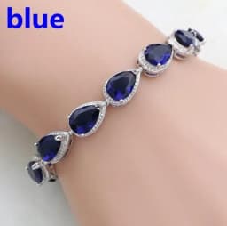Water Drop Silver Color Bracelet Women\'s Extended 8 Color Zircon Gift Fashion Bracelet