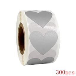 50-300pcs 3 colors Scratch Off Stickers Heart Shape Labels sticker DIY handmade for game Scratch Sticker Labels stationer