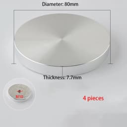 4 Pieces Aluminum Glass Table Top Adapter Circle Metal Block Disc,Suitable For Coffee Tables And Glass Tables