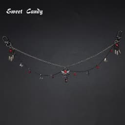 Adjustable Detachable ITA Bag Double Chain Post-Punk Gothic Pendant DIY Bag Decorative Chain Pain Bag Charm Fashion Waist Chain