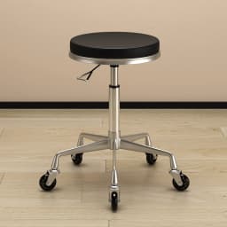 Professional Swivel Salon Stool with Wheels Ottomans Adjustable PU Leather Stylist Chair for Nail Spa Beauty Salon Furniture
