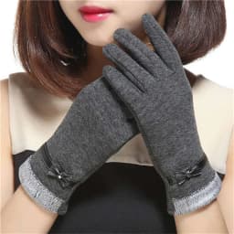 Slim Vintage Windproof Touch Screen Gloves Women Winter Full Finger Hand Warmer Suede Glove Female Young Students Wholesale G027