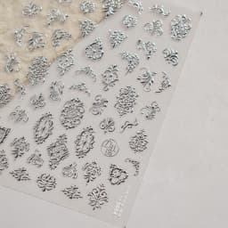 Elegant Gold Scepter 5D Nail Art Stickers Gorgeous Gemstone Luxury Courtly Pattern Necklace Frame Self Adhesive Manicure Decals