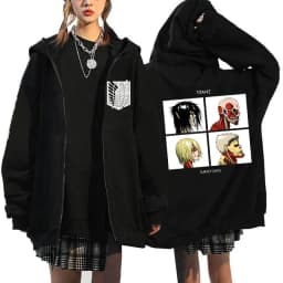 Anime Attack on Titan Final Season Zip Up Hoodie Shingeki No Kyojin Y2k Zippper Jackets Sweatshirts Eren Yeager Mange Streetwear