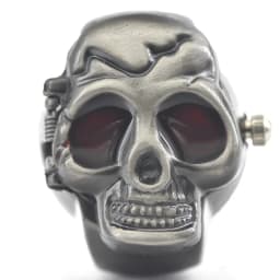 Creative Skull Selling Personality Quartz Ring Watch Alloy Circular Dial Unisex Christmas Gift Fun Watch