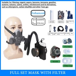 Portable Electric Air Purifying Gas Mask Half Face Chemical Respirator For Work Safety Polishing Welding Spraying Protection