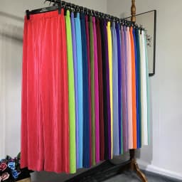 Women's Summer Chiffon Wide Leg Pants Casual Candy Color Loose Long Pants Lady Chic Solid Color High Waist Wide Leg Trousers
